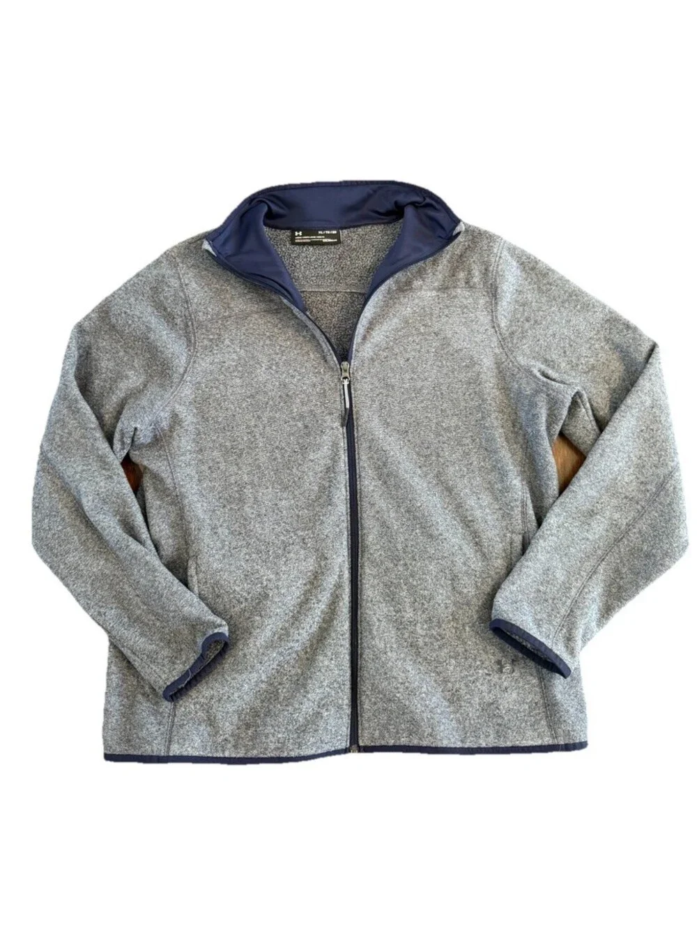Under Armour ColdGear Full Zip Fleece Jacket Mens XL Gray Loose Fit